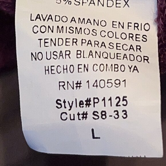 SHOP BASIC PURPLE OPEN‎ CARDIGAN STYLE P1125 WOMEN SIZE LARGE POLYESTER SWEATER - Picture 8 of 8